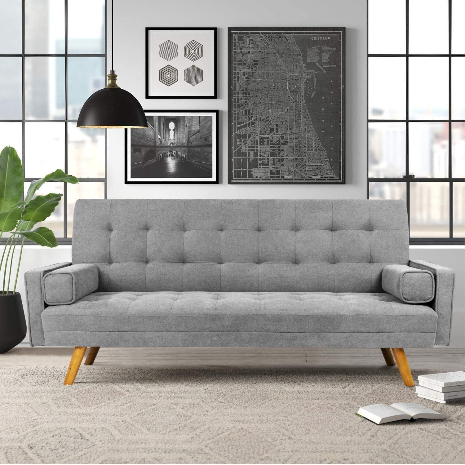 Fabric tufted futon online