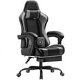 thumbnail image 1 of Lacoo PU Leather Gaming Chair Massage Ergonomic Gamer Chair Height Adjustable Computer Chair with Footrest & Lumbar Support,Gray, 1 of 8