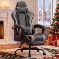 thumbnail image 1 of Homall Gaming Chair Massage Ergonomic Gamer Chair Height Adjustable Racing Chair PU Leather Computer Chair with Footrest & Lumbar Support, Gray, 1 of 8