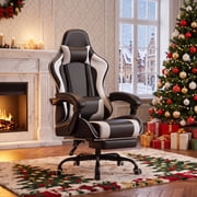 Homall Gaming Chair Massage Ergonomic Gamer Chair Height Adjustable Racing Chair PU Leather Computer Chair with Footrest