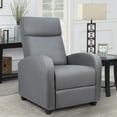 thumbnail image 1 of Walnew Single Recliner Thick Padded Push Back Recliner with Faux Leather, Light Gray, 1 of 7