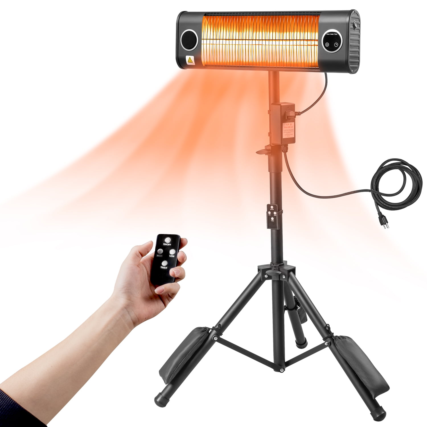 Lacoo Patio Heater 1500W Infrared Outdoor Indoor Heater with Tripod and Control Remote