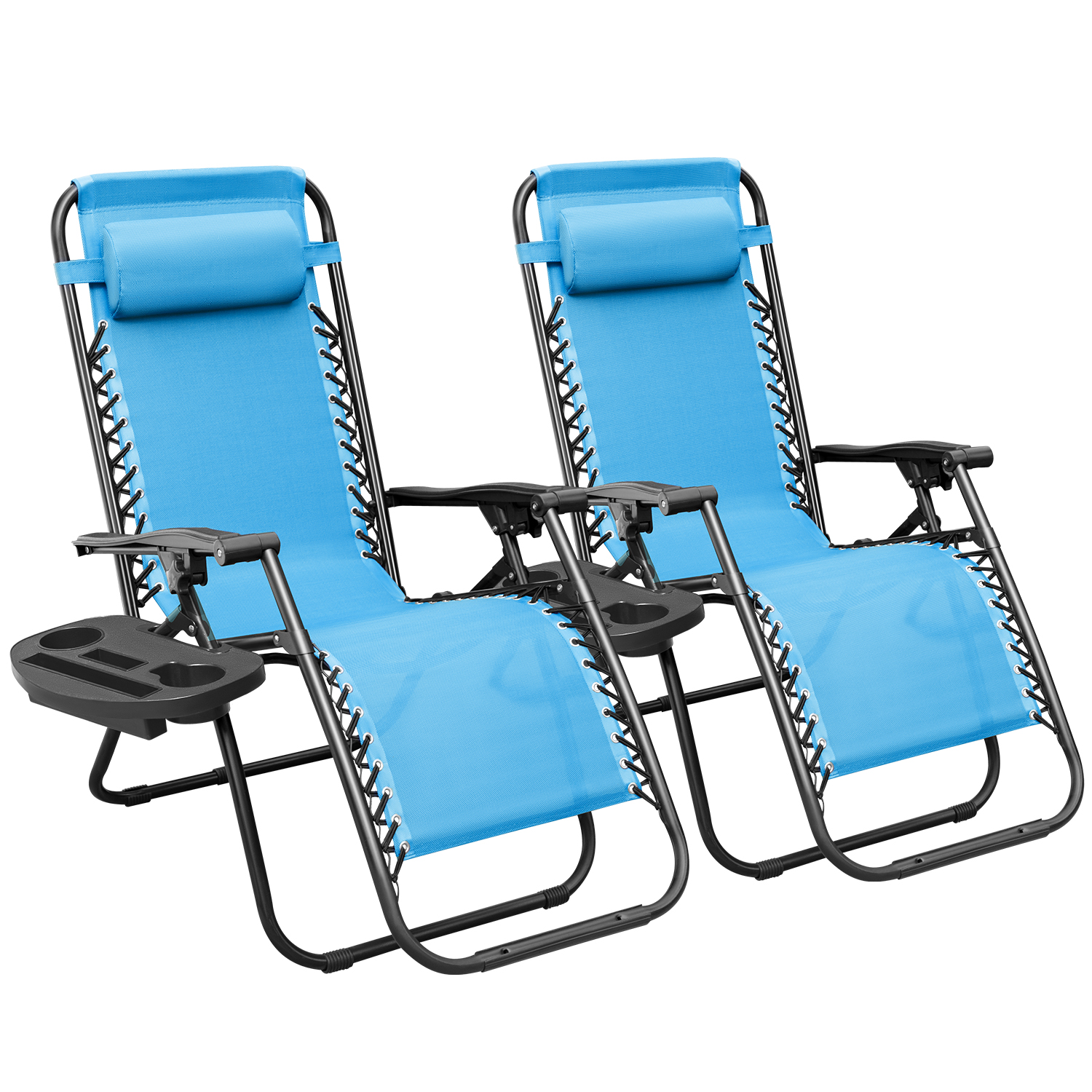 Lacoo Patio Zero Gravity Chair Outdoor Adjustable Recline Chair seating capacity 2, Light Blue - image 1 of 7