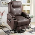 thumbnail image 1 of Lacoo Power Lift Recliner with Massage, Brown Faux Leather, 1 of 8