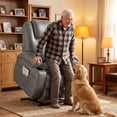 thumbnail image 1 of Lacoo Power Lift Recliner with Massage, Gray Faux Leathair, 1 of 6