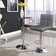 thumbnail image 1 of Lacoo Set of 2 Bar Stools Adjustable Swivel Armless Barstools with PU Leather, Gray, 1 of 7