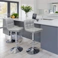 thumbnail image 1 of Lacoo Set of 2 Bar Stools Adjustable Swivel Armless Barstools with PU Leather, Sliver, 1 of 7