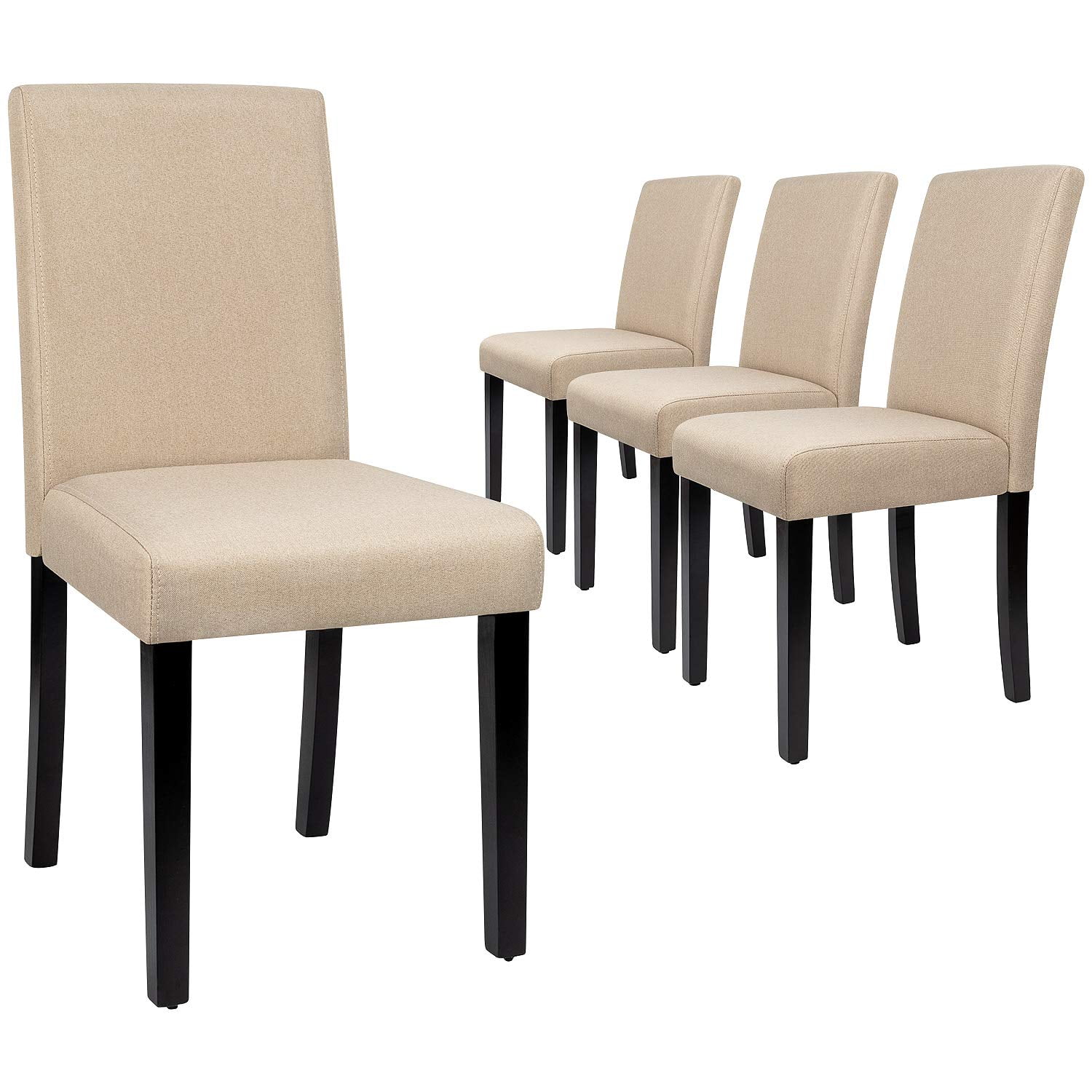 Lacoo Set of 4 Modern Upholstered Dining Chairs with Wood Legs