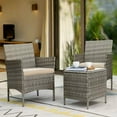 thumbnail image 1 of Lacoo Three Pieces Outdoor Conversation Set Patio Set with Table(Grey and Beige), 1 of 4
