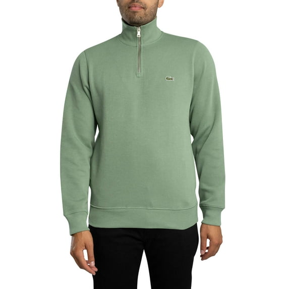 Lacoste 1/4 Zip Collar Cotton Sweatshirt, Green