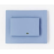 Lacoste 100% Cotton Percale Solid Sheet Set, Breathable, Cooling & Hotel Quality Sheets - Deep Pocket, Easy-Fit, Oeko-Tex Certified, Allure Blue, King