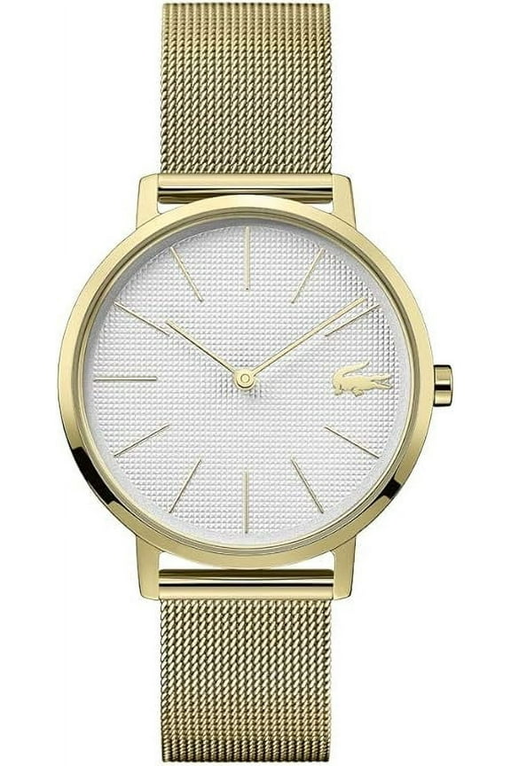 2001107 Moon Quartz Silver White Dial Gold Mesh Band Women's Watch