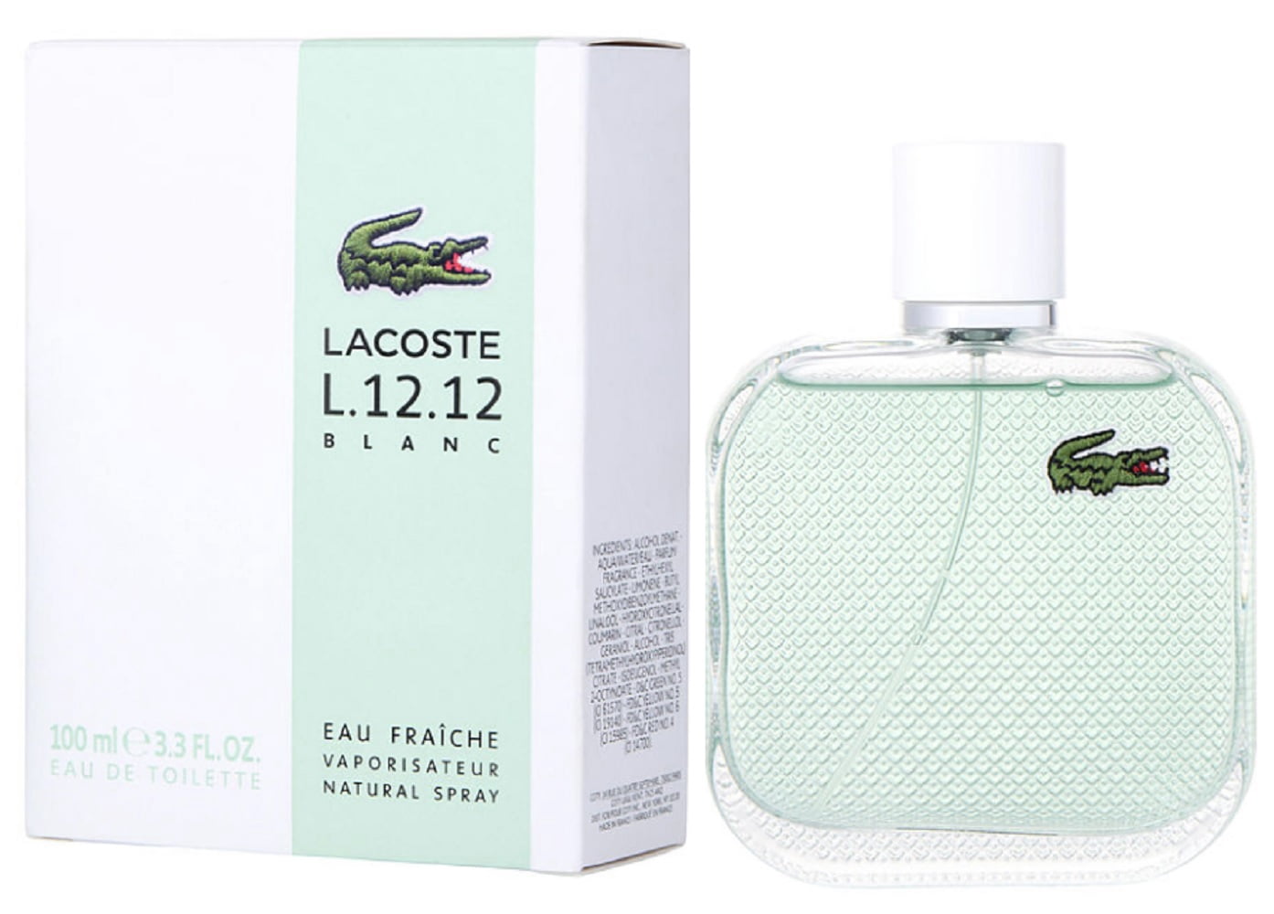 L.12.12 BLANC EAU FRAICHE * Lacoste 3.3 oz / 100 ml EDT Men