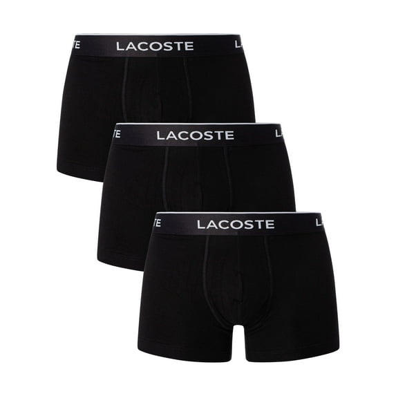 Lacoste 3 Pack Casual Trunks, Black