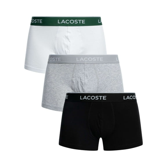 Lacoste 3 Pack Cotton Stretch Trunks, Multicoloured