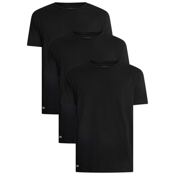 Lacoste 3 Pack Crew Lounge T-Shirts, Black