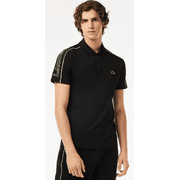Lacoste BLACK/FLASHY YELLOW Mens Slim Fit Tech Piqu  Polo Shirt, US 2X-Large
