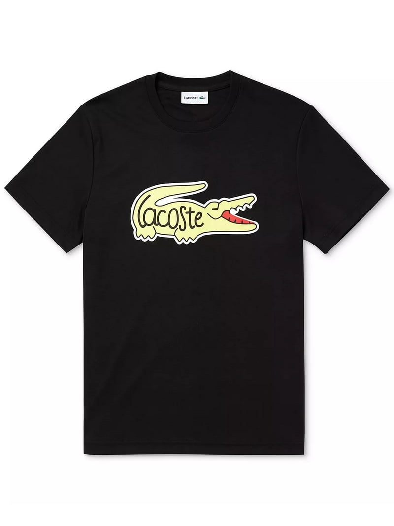 Lacoste ロゴ ブラック Tシャツ Lacoste BLACK Men's Regular-Fit Logo T-Shirt, US 7-2X-Large