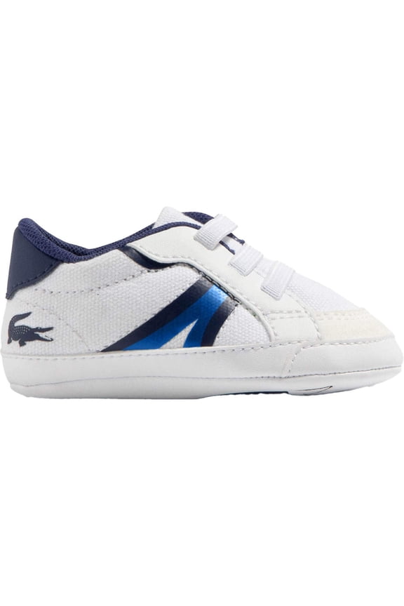 Lacoste L004 Crib Cub Toddlers' Shoes White/Blue 746cub0001-080