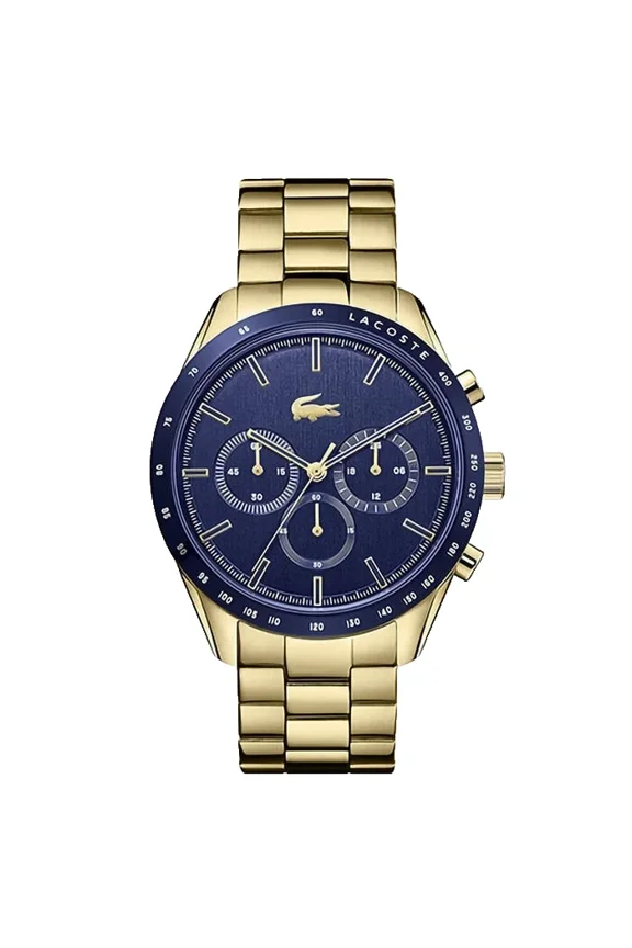 Boston Chronograph 211096 Blue Dial Gold Bracelet 42MM Mens Watch