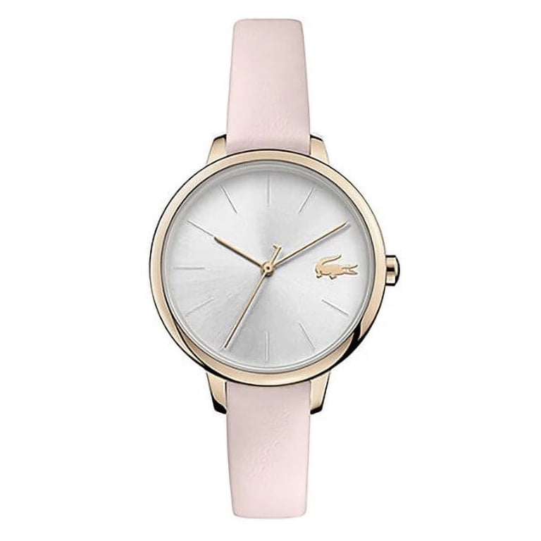 Lacoste Cannes Silver Dial Pink Leather Band Women display picture 1