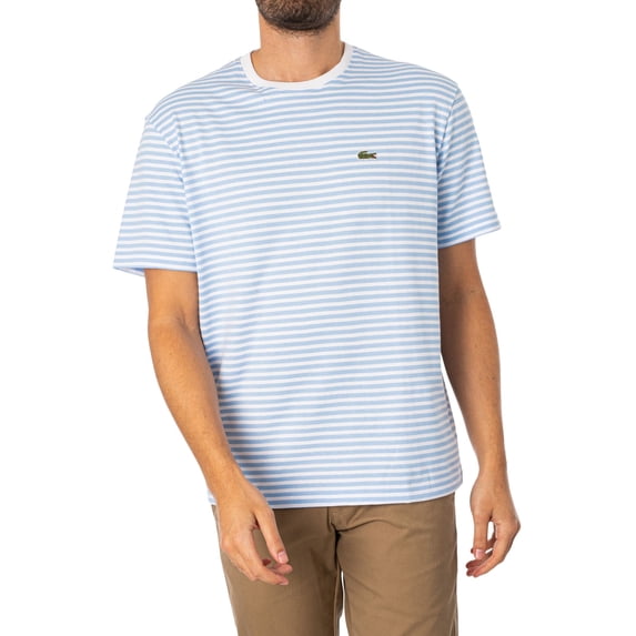 Lacoste Classic Fit Logo Striped T-Shirt, Blue