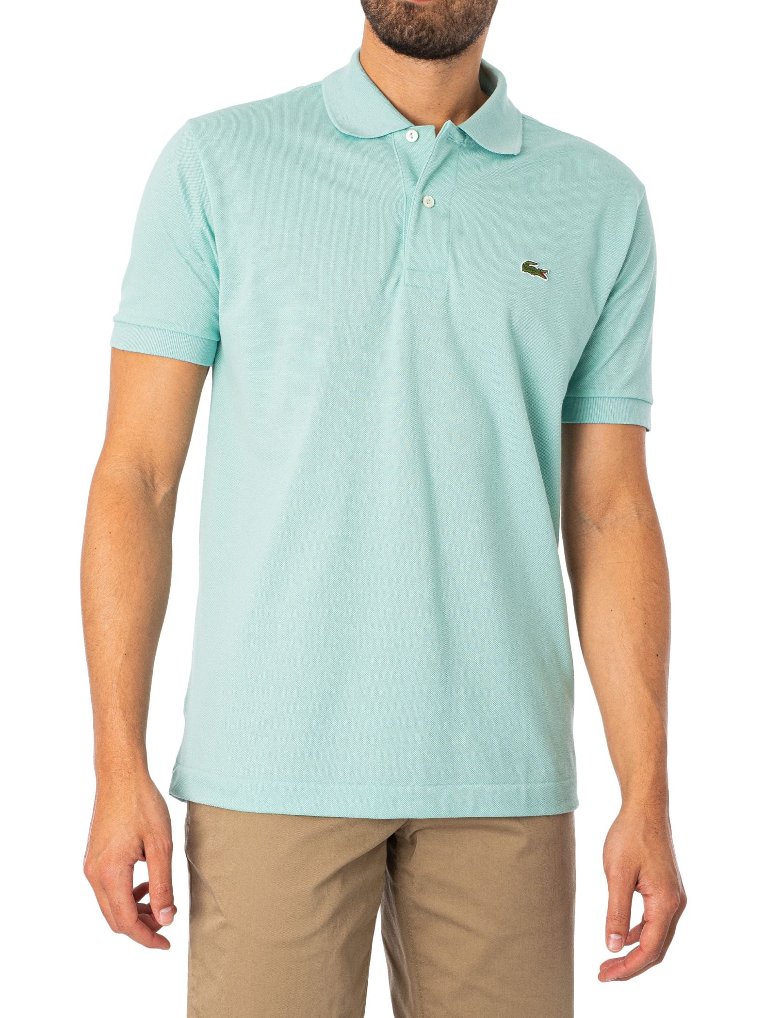 Tシャツ・カットソー LACOSTE Sea Green Piquet Polo Shirt Lacoste Classic Pique Cotton Polo Shirt - Pastille Mint