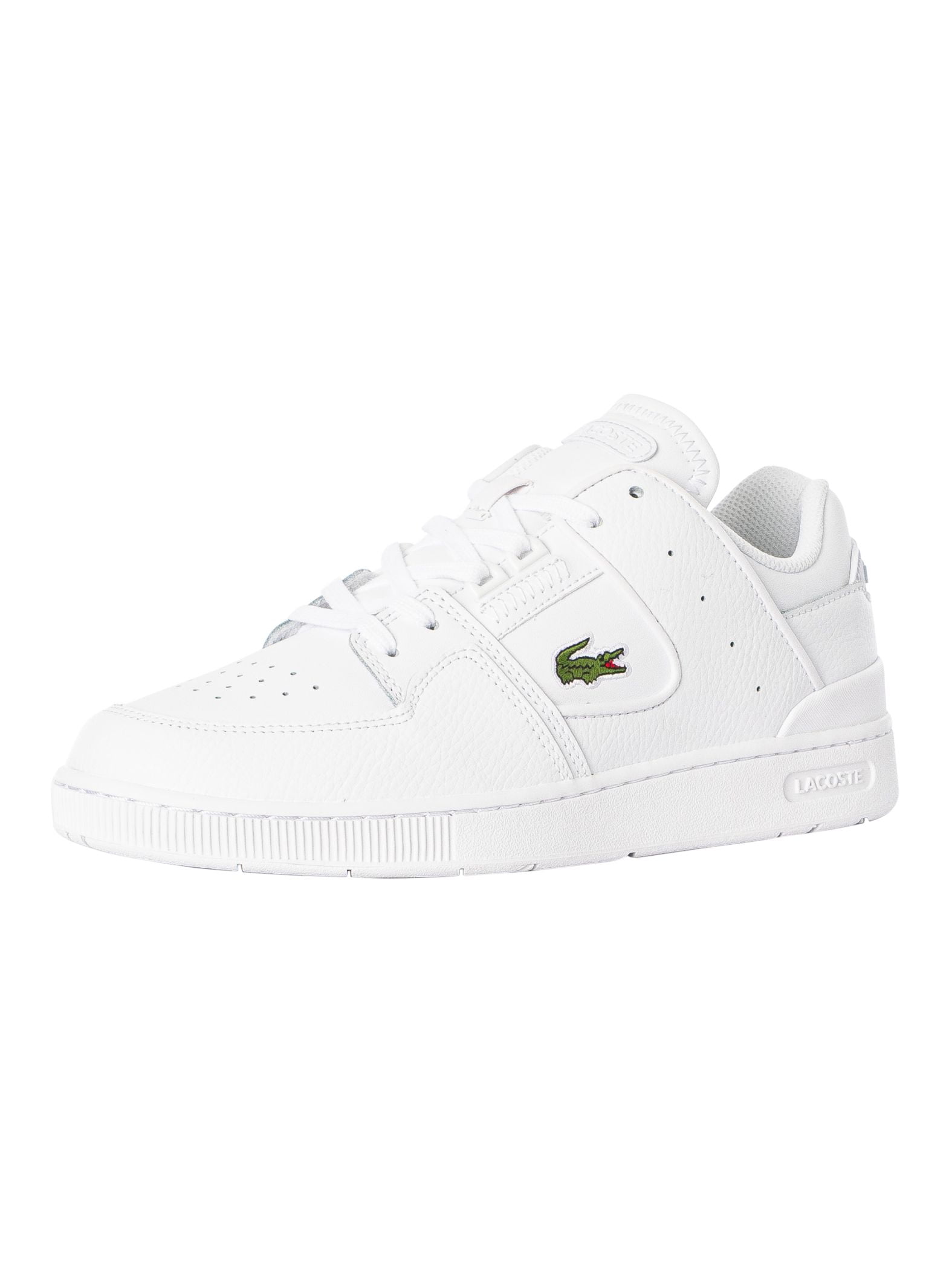 Lacoste Court Cage 224 1 SMA Leather Trainers, White - Walmart.com