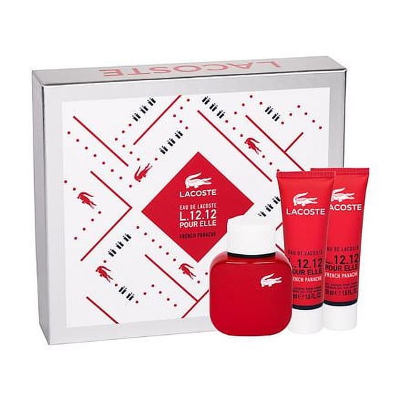 Lacoste Eau De Lacoste L.12.12 Pour Elle French Panache 3PCS Gift Set For Women (1.6 oz Eau de Toilette + 1.6 oz Shower Gel x 2)