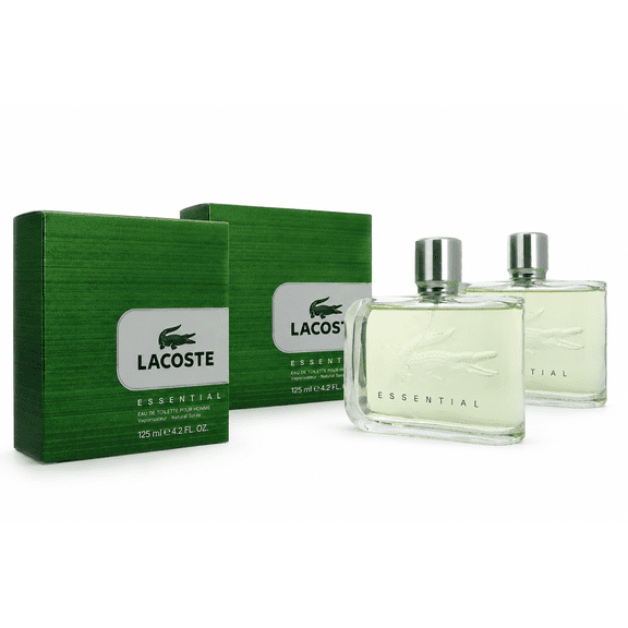 Lacoste Essential Men Eau De Toilette Natural Spray Cologne, 4.2 oz Each (Pack of 2)
