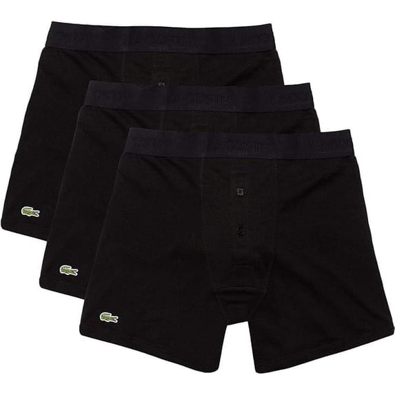 Lacoste Essentials Classic 3 Pack 100% Cotton Men's Boxer Briefs Size Large