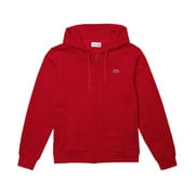 Lacoste Full Zip Fleece Mens Active Sweaters Size L, Color: Corrida/Black