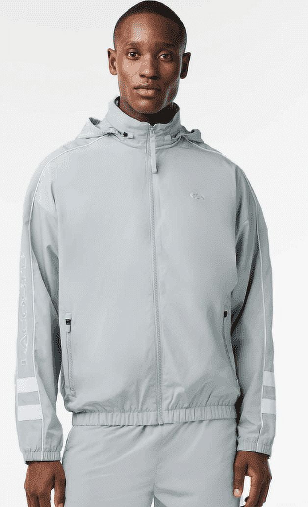 Lacoste GREY Men's Contrast Details Water-Resistant Zip-up Lacoste GREY Men's Contrast Details Water-Resistant Zip-up