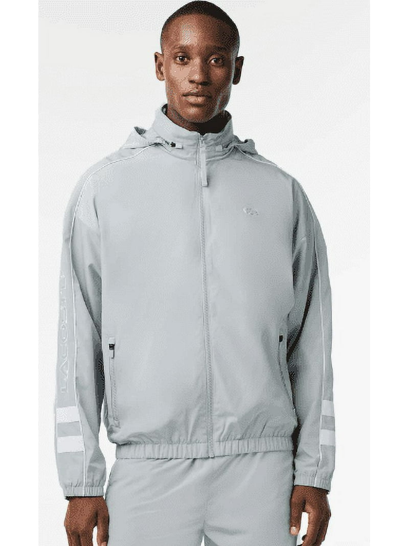 Lacoste GREY Men's Contrast Details Water-Resistant Zip-up Jacket