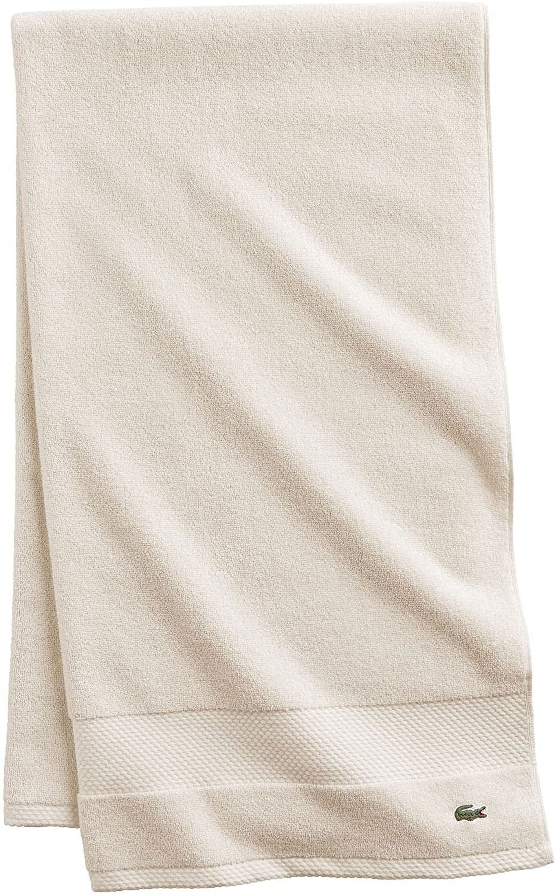 Lacoste Heritage Supima Cotton Bath Towel, Chalk, 30 x 54
