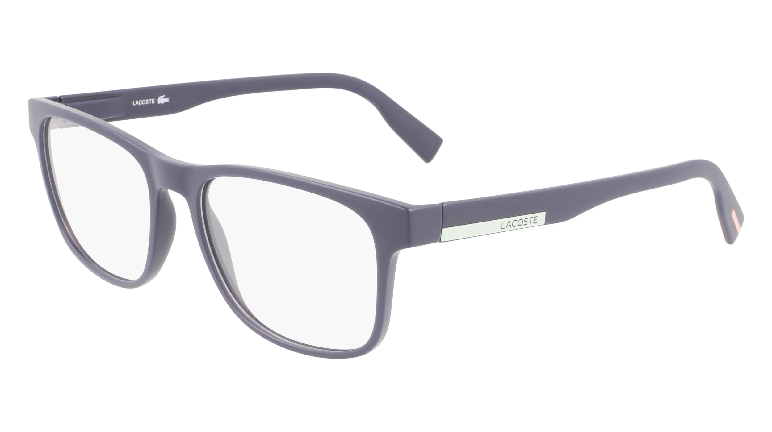 ラクスマン Lacoste L2898 401 Men's Matte Blue Rectangular Frame Eyeglasses
