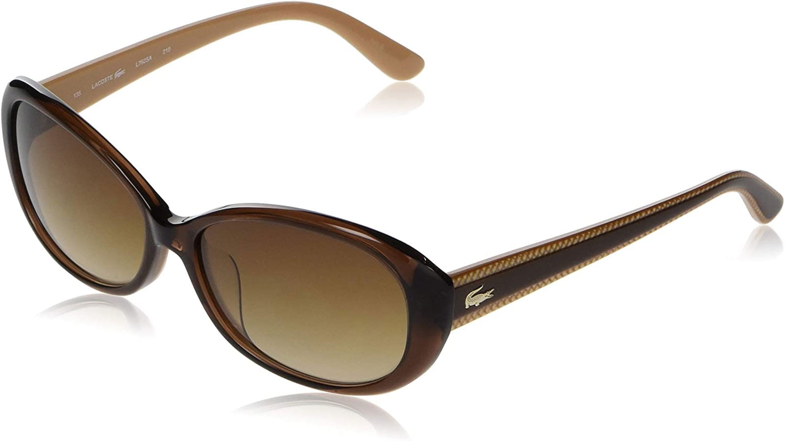 Lacoste L762SA-210 Women's Oval Brown Sunglasses Brown Lens