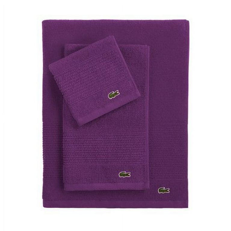 Lacoste Legend 100% Supima Cotton Loops 16 x 30 Hand Towel - Violet  Purple 