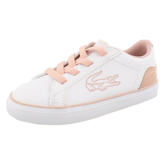 Lacoste Lerond Girls Shoes Size 4, Color: White/Pink