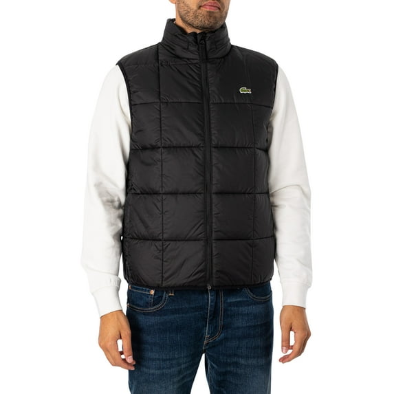 Lacoste Logo Puffer Gilet, Black