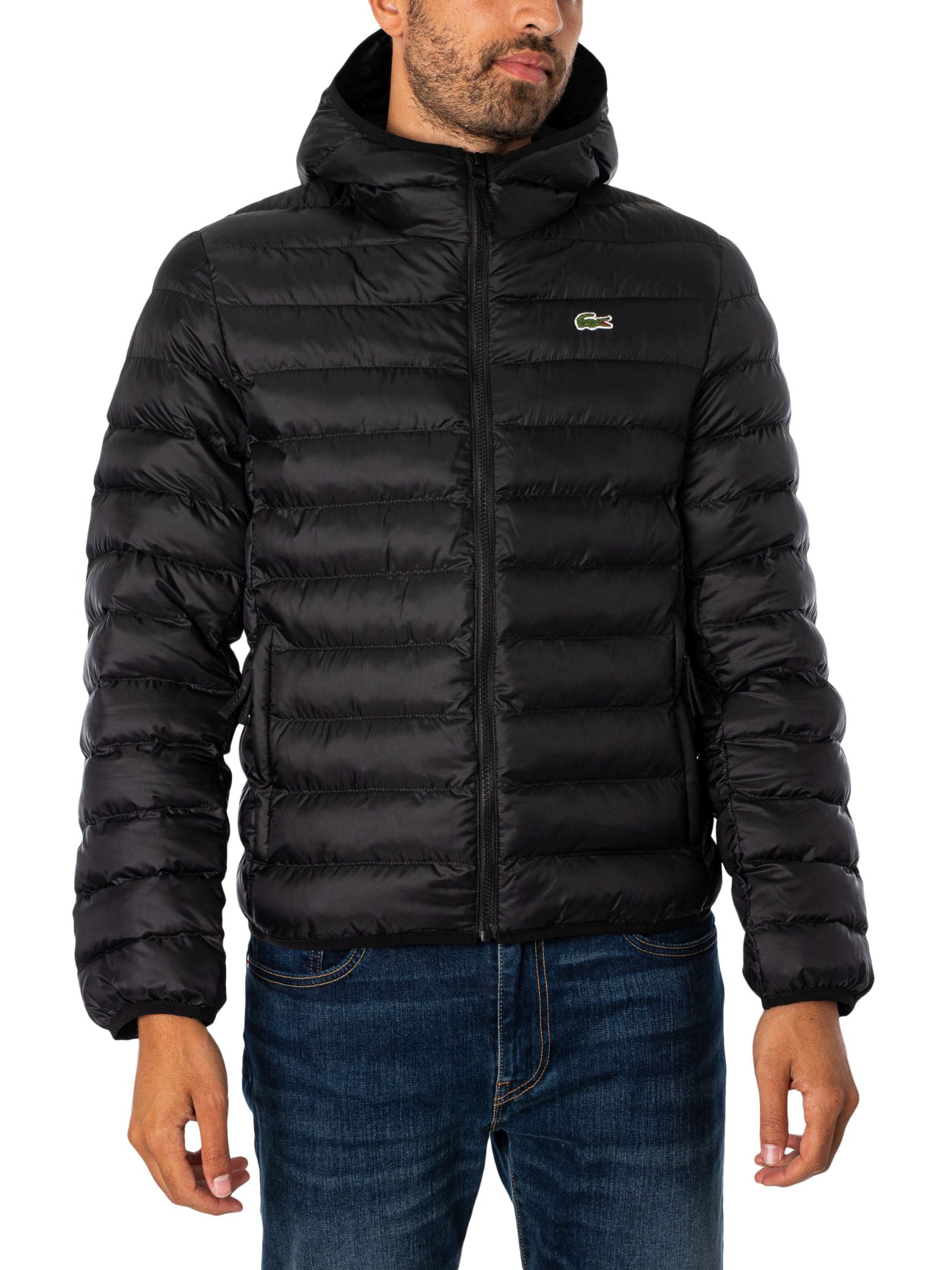 Lacoste Logo Puffer Jacket, Black - Walmart.com