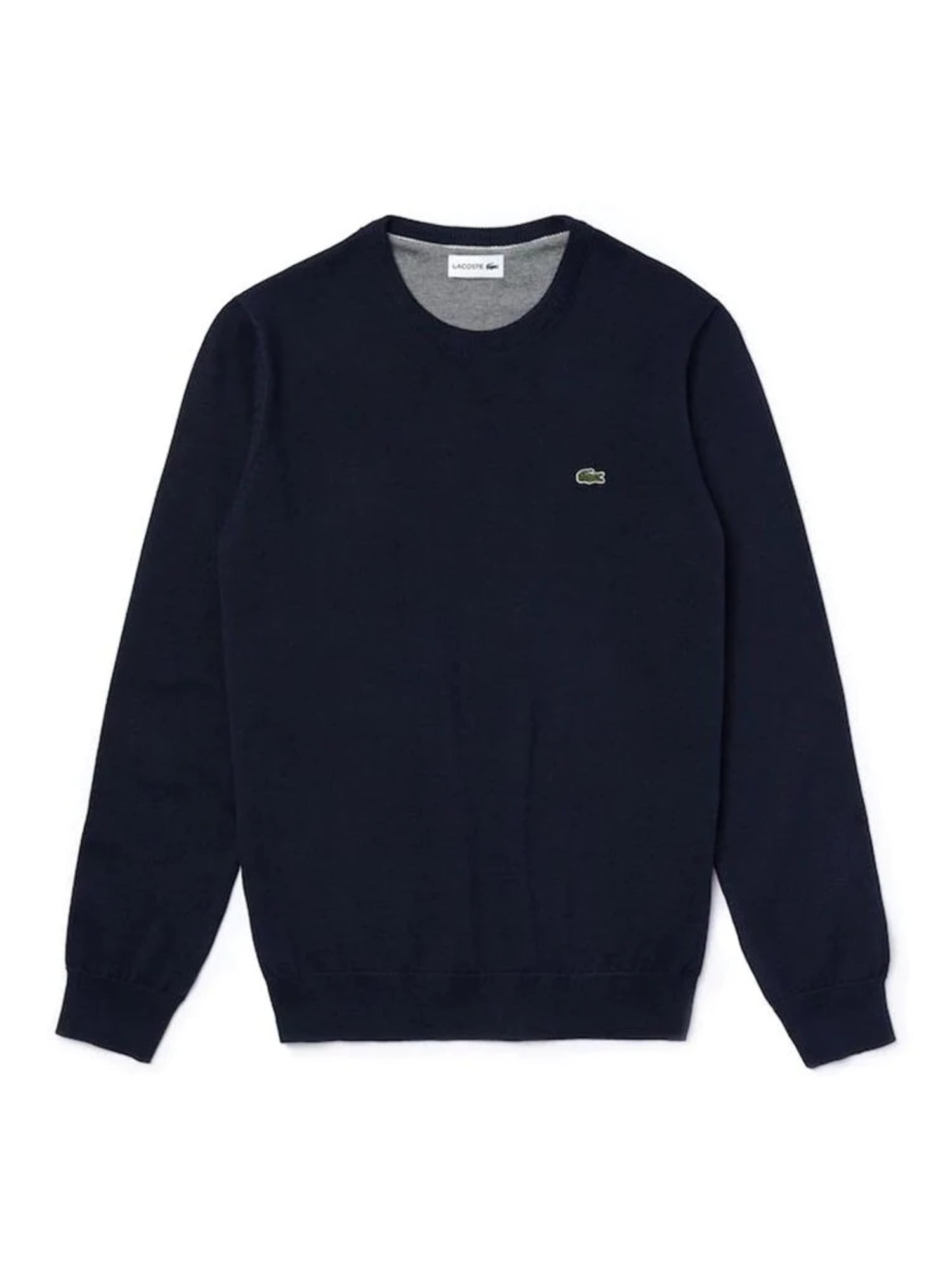 Lacoste Men s Crew Neck Cotton Jersey Sweater Navy Blue Flour Navy Blue AH3467 M65 Walmart