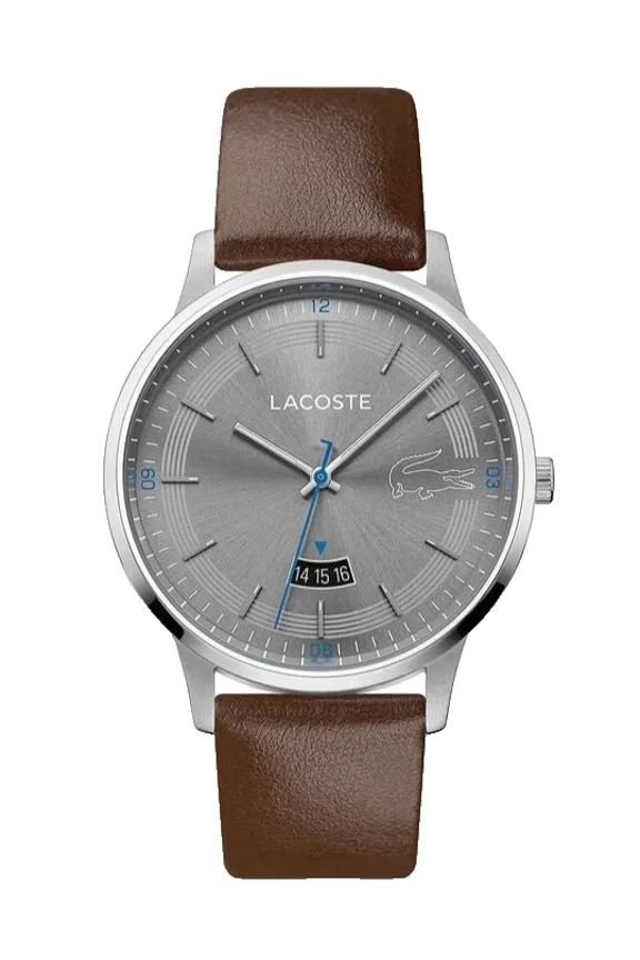 Madrid 2011033 Silver Dial Brown Leather Strap 41mm Men's Watch