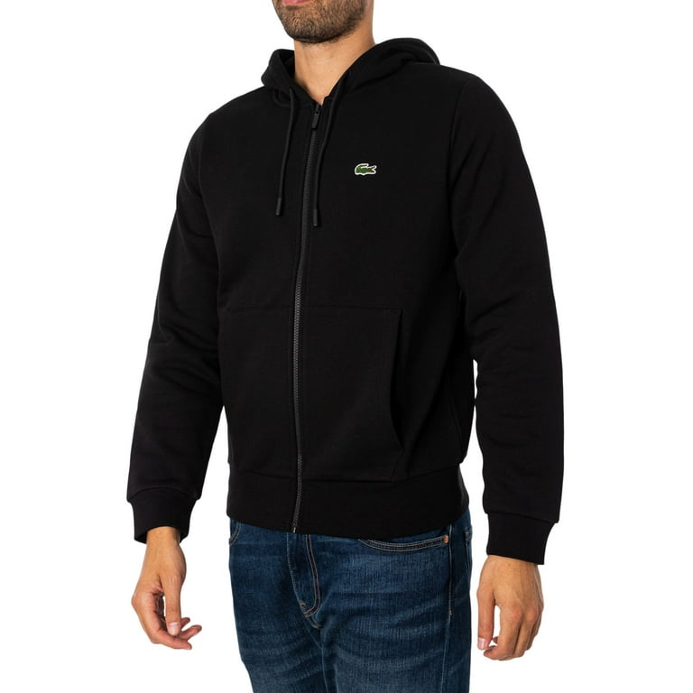 Lacoste Male Full Zip Logo Sweatshirt Black Sizes 000-7 Lacoste Male Full Zip Logo Sweatshirt Black Sizes 000-7