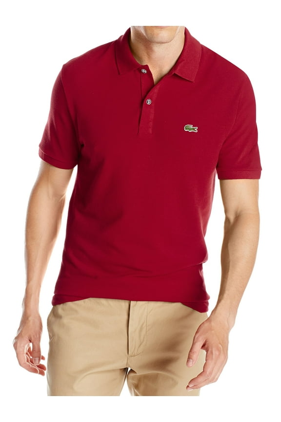 NEW Red Mens Size Small S Two-Button Logo Pull-Over Polo Shirt