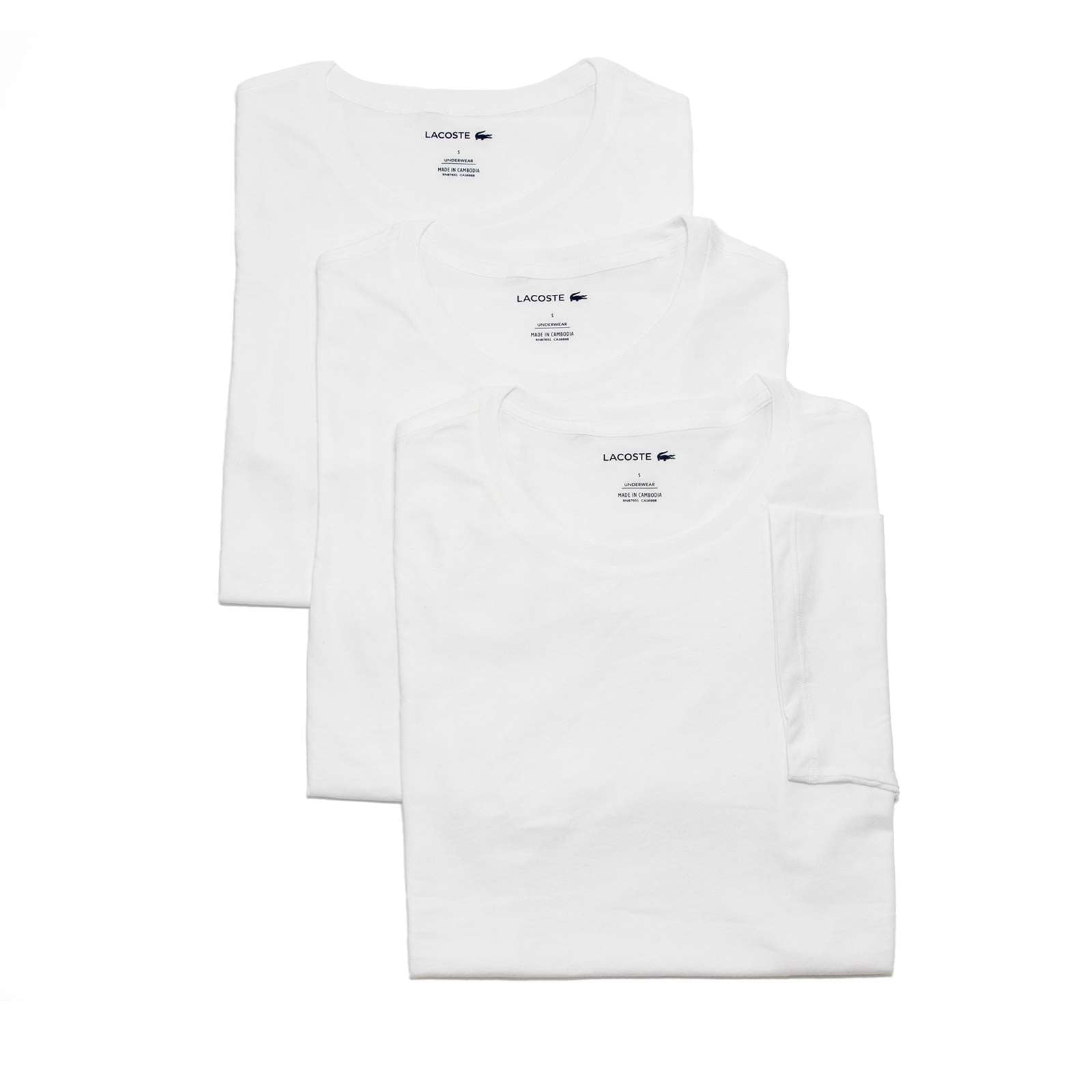 Lacoste Men Essentials Cotton Crew Neck 3-Pack T-Shirt - Walmart.com