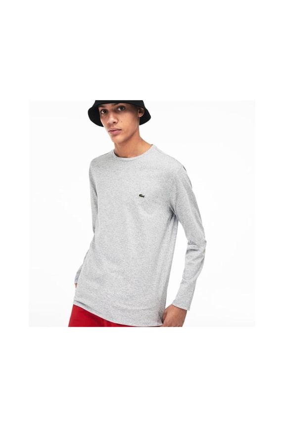 Men Long Sleeve Jersey Pima Crewneck T-Shirt