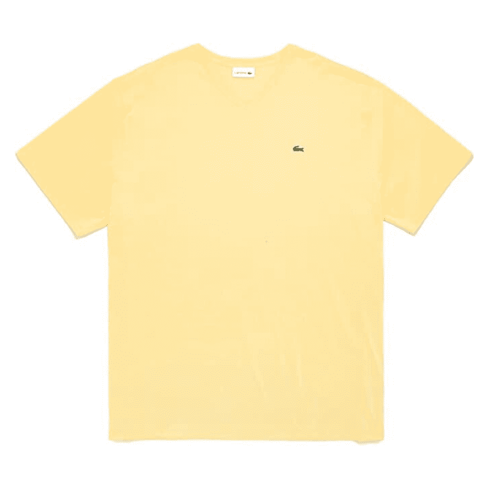 Lacoste Men's 100% Pima Cotton Big Fit V-Neck Jersey T-Shirt Yellow 4XLB