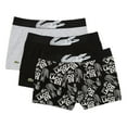 thumbnail image 1 of Lacoste Men's 3-Pack Casual Cotton Stretch Boxer Briefs, Black/White-Silver Chine, L, 1 of 2