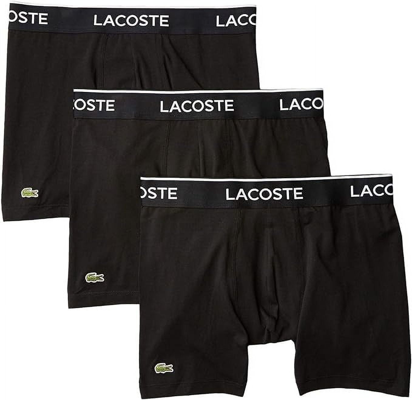 (取寄) ラコステ メンズ 3-パック ボクサー ブリーフ Lacoste men 3-Pack Boxer Briefs Black W/Grey/Olive/Yellow Lacoste Men's 3 Pack Cotton Stretch Boxer Briefs, Black,S - US